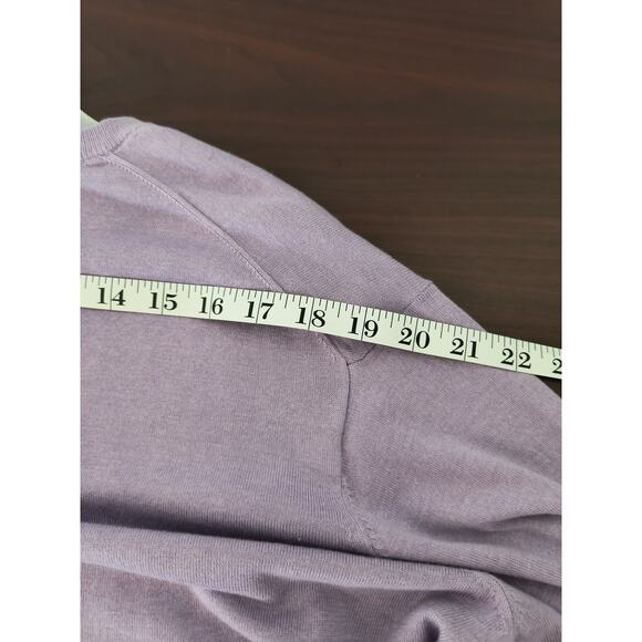 Peter Millar Crown Soft Sweater Men's Size L Purple Cotton Silk V-Neck Golf - Picture 8 of 12